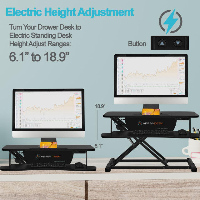 Power Riser Electric Standing Desk Converter 32", Black