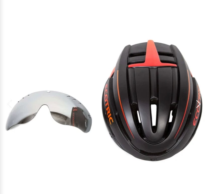 Ecotric magnetically attracted silver-plated goggles helmet