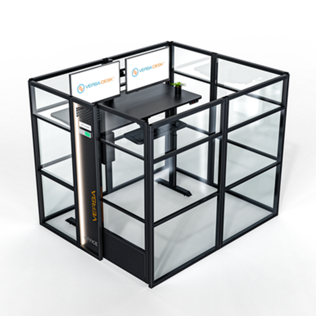 WorkNest® Cube O - Modern Glass Cubicle w/ Door