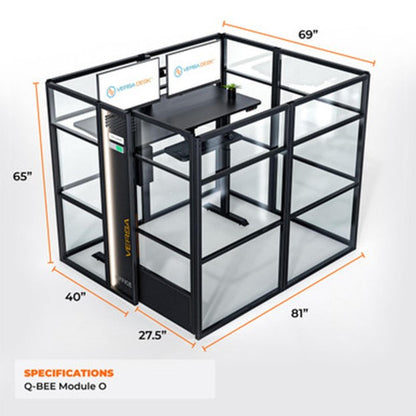 WorkNest® Cube O - Modern Glass Cubicle w/ Door