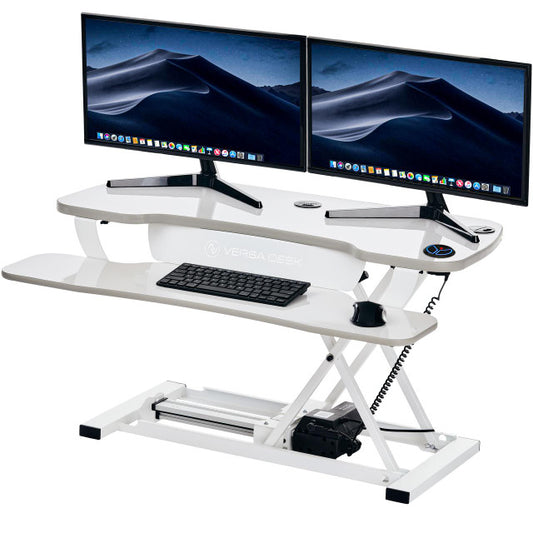 Product Video video-btn  PowerPro® Electric Standing Desk Converter With USB Charging