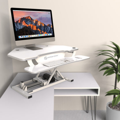 PowerPro® Corner Electric Standing Desk Converter With USB Charging, VDPPC